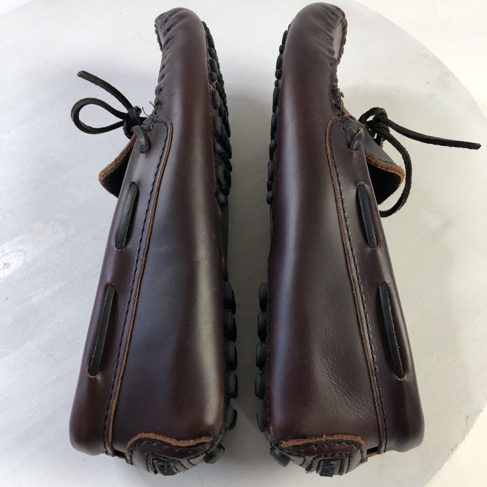Minnetonka 698 Smooth Leather Driving Moccasin Women's 7.5 Shoes Red Brown READ - Picture 9 of 14